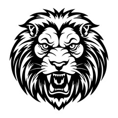  Ferocious Angry Lion Head Vector Illustration