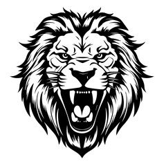  Ferocious Angry Lion Head Vector Illustration