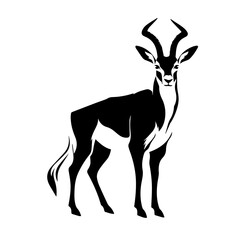 Graceful Antelope Vector Illustration - obrazy, fototapety, plakaty