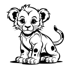 Adorable Baby Lion Cub Vector Illustration