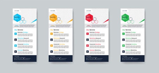 Modern creative corporate business dl flyer or rack card layout concept background flyer brochure cover template for grow up your business to the next level