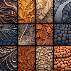 abstract organic textures with intricate patterns and earthy colors created with Generative Ai