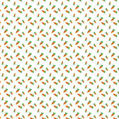 The seamless background pattern is a picture of carrots, bright orange tones, perfect for welcoming the summer. Use it for designing fabrics, decorations, book covers, and printing.