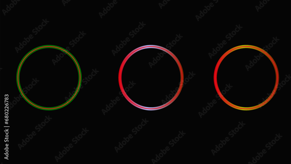 Wall mural gradient neon circle frame. vector illustration border with a double outline