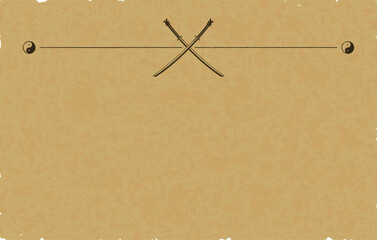 Large Parchment Certificate with Katanas and Yin Yang © Fantasy Maps