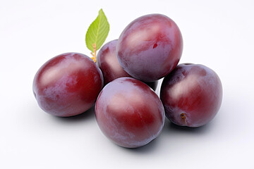 Plums isolated on white background