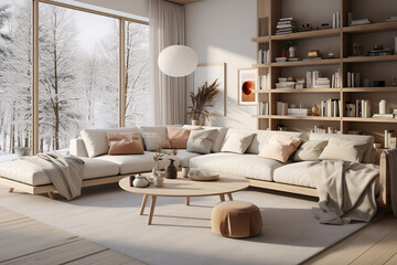 modern living room with sofa