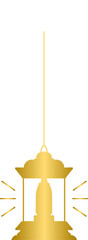Traditional golden hanging lantern, gold lanterns, light lamp