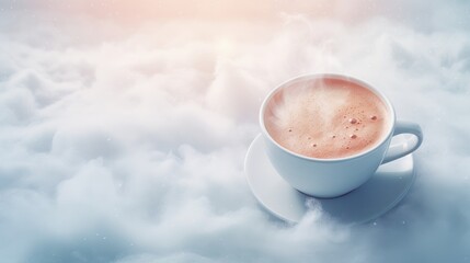 Coffee and clouds. Beautiful background