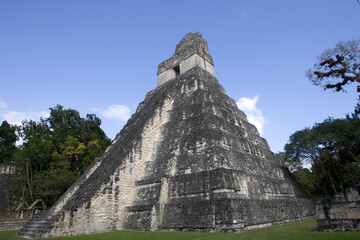 Guatemala Ruins of Tikal on a cloudy summer day