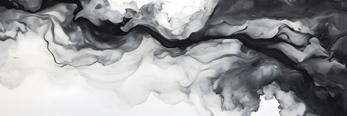 black and white luxury marble alcohol ink texture background.