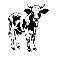 Gentle Cow Vector Illustration