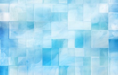 Blue and White Abstract Squares on a Vibrant Background