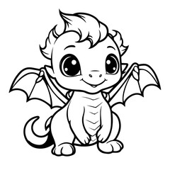 Adorable Baby Dragon Vector Illustration