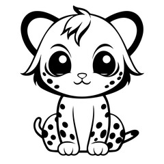 Adorable Lion Cub Vector Illustration