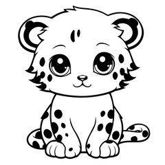 Adorable Lion Cub Vector Illustration