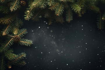 Fototapeta na wymiar Christmas tree branches postcard