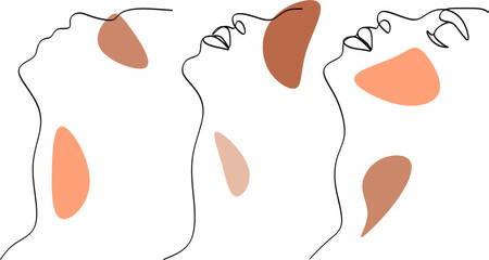 Continuous line of a male body. Vector portrait of a strong man. Vector minimalistic design for wall art, print, card, poster.