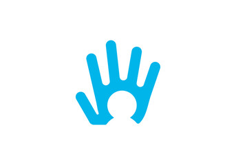 hand five with people logo design vector illustration