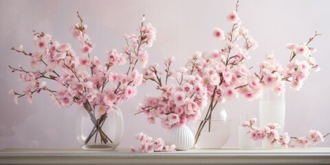 Cherry Blossom Elegance - Captivating Cherry Spring Flowers in Full Bloom - Nature's Delicate Display of Seasonal Splendor