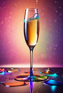 Colorful Glass Sparkling Wine