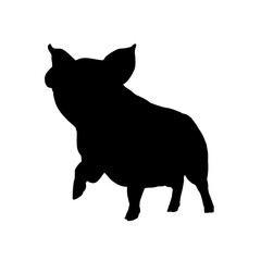 pig silhouette - vector illustration