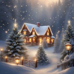 Fototapeta premium Christmas 3d Illustration Background