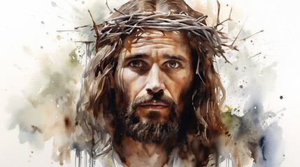 pascoa de jesus cristo em arte aquarela  - obrazy, fototapety, plakaty