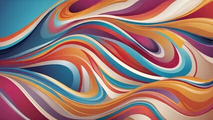 Abstract, Modern, and Minimalist Colorful Wavy Lines Background