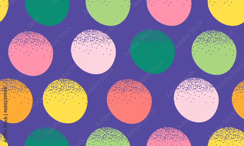 Wall mural seamless hand drawn pattern with colorful dots. vector brush strokes design elements. perfect for wa