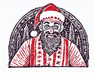 cartoon portrait of santa claus