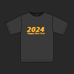 Happy New Year 2024. Golden sparkling text , poster, banner, greeting and new year 2024 celebration. Happy New Year 2024 written sparklers on festive blue background with fireworks