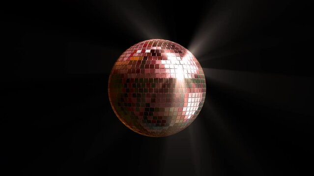 Disco ball. Night club lighting equipment. Spinning disco ball. Seamless loop animation.
