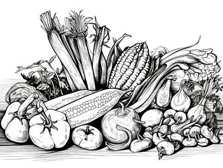 A Group Of Vegetables On A Table - A selection of fresh vegetables ready to prepare a meal