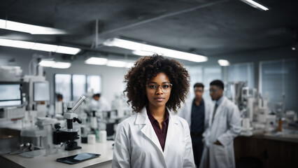 Empowering Diversity in Medical Science: Brilliant Woman Scientist Leads Team in Modern Laboratory - Diversity in STEM, Women in Science