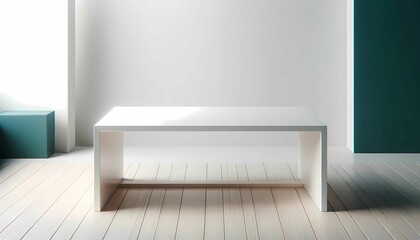 Elegant White Wooden Table for Product Display