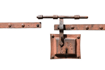 An old iron lock isolated on the transparent background