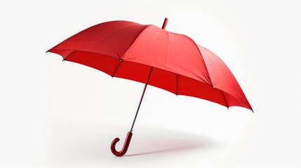 Red umbrella on isolated white background