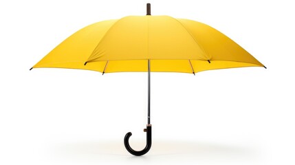 Yellow umbrella on isolated white background