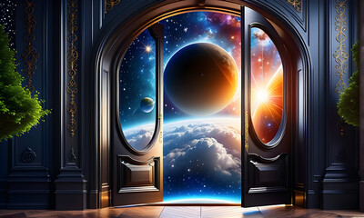 The view of the universe outside the door. Generative AI