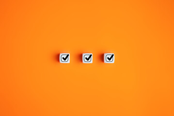Correct checklist icon for successful target goal business management, Business strategy planning...