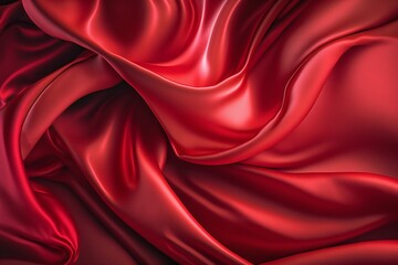 Obraz premium Red silk drapery background. Generative AI.
