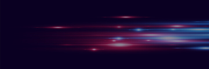 Special effect of the speed of light. Glowing stripes. Beautiful flash of light glow and spark. Vector illustration.