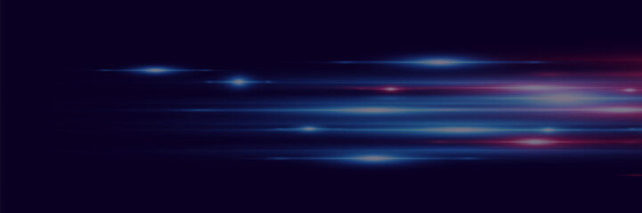 Special effect of the speed of light. Glowing stripes. Beautiful flash of light glow and spark. Vector illustration.