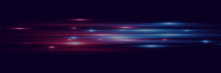 Special effect of the speed of light. Glowing stripes. Beautiful flash of light glow and spark. Vector illustration.