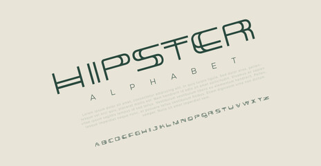 Modern minimal abstract alphabet fonts. Typography technology, electronic, movie, digital, music, future, logo creative font. vector illustration. - obrazy, fototapety, plakaty