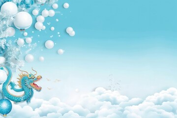 Obraz premium Blue background sky white nature bright day design light air weather illustration heaven clouds