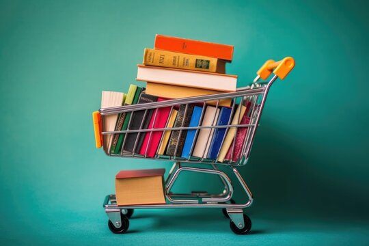 School cart education equipment shopping sale book cart retail shopping paper