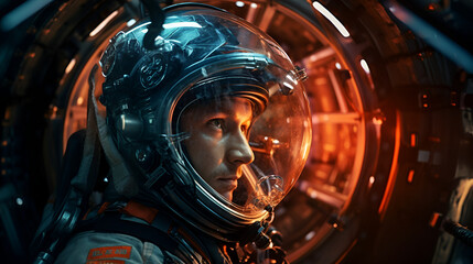 an astronaut in the space station