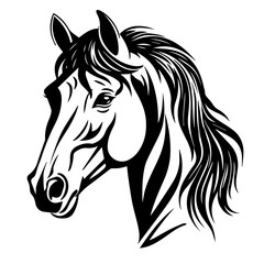 Fototapeta na wymiar Majestic Horse Head Vector Illustration